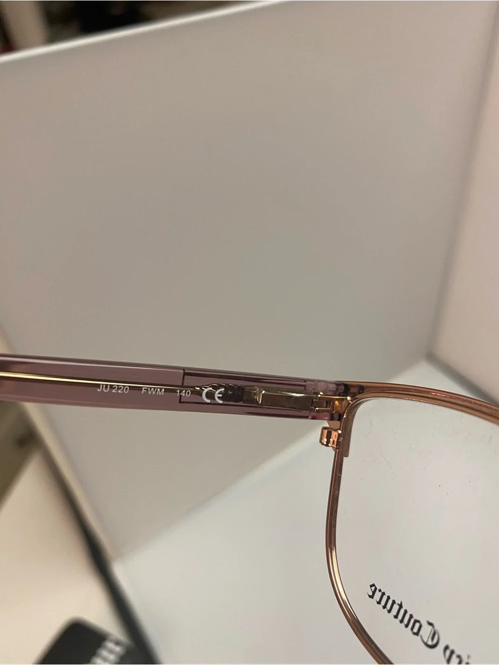 Juicy Couture Rose Gold Metal Frame Eyeglasses with Black Logo Case,pink accents